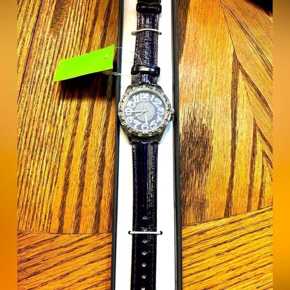 New Watch Bronze, Black, Blue Leather Band w/matching - Picture 1 of 2